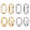 BENECREAT 8Pcs 4 Styles Brass Spring Gate Rings, Oval, Cadmium Free & Lead Free, Long-Lasting Plated, Mixed Color, 12~14x8x2.7~3mm, Hole: 4.2~5x8~10.2mm, 2pcs/style