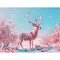 Nordic, Sika Deer DIY Diamond Painting Kit, Including Resin Rhinestones Bag, Diamond Sticky Pen, Tray Plate and Glue Clay, Light Coral, 300x400mm