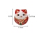 Handmade Porcelain Beads, Maneki Neko, Red, 15x13mm, Hole: 2.7mm