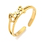 Ion Plating(IP) 304 Stainless Steel Word Love Open Cuff Ring for Women, Real 18K Gold Plated, Adjustable