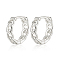 Anti-Tarnish Rhodium Plated 925 Sterling Silver Hoop Earrings, Platinum, 11mm