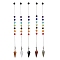 Chakra Synthetic & Natural Mixed Gemstone Pointed Dowsing Pendulums, with 304 Stainless Steel Cable Chains, Round & Cone, 260mm, Pendants: 35~38x14.5x13mm