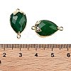 Dyed Natural Malaysia Jade Faceted Teardrop Connector Charms G-B081-03G-03-3