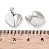 Brass Pave Natural Shell Peach Heart Charms KK-C051-21P-3