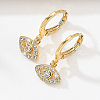 Brass Micro Pave Cubic Zirconia Dangle Leverback Earrings for Women NU0406-1-1