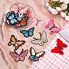 Gorgecraft 15Pcs 15 Style Butterfly Computerized Embroidery Cloth Iron on/Sew on Patches DIY-GF0007-41-4