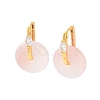 Donut Natural Agate Hoop Earrings for Women EJEW-E303-25G-01-2