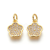 Brass Micro Pave Cubic Zirconia Charms ZIRC-J021-20-RS-2