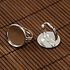 18mm Clear Domed Glass Cabochon Cover and Brass Pad Ring Bases for DIY Portrait Ring Making DIY-X0130-S-4