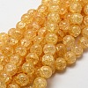 Crackle Glass Round Beads Strands CCG-E001-12mm-05-1