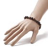 Gemstone & Wood Beaded Stretch Bracelet for Women BJEW-JB09153-5