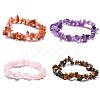 Natural & Synthetic Mixed Stone Chips Stretch Bracelets BJEW-JB01308-1