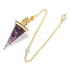 Natural Amethyst Chip & Resin Dowsing Pendulum Big Pendants G-H293-02G-06-2