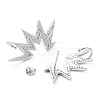 Brass Micro Pave Clear Cubic Zirconia Stud Earrings EJEW-G350-03P-2