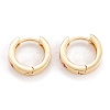 Brass Enamel Huggie Hoop Earrings EJEW-P187-L-3