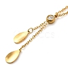 Teardrop PVD Vacuum Plating 304 Stainless Steel Lariat Necklaces NJEW-G125-08-3