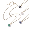 Round Gemstone Pendant Necklaces NJEW-JN04718-02-1