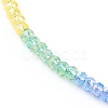 Rainbow Personalized Electroplate Glass Beaded Necklaces NJEW-JN03410-01-3