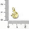 Moon Theme Brass Micro Pave Clear Cubic Zirconia Charms KK-H475-57G-05-3