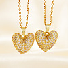 Elegant Romantic Heart Brass Micro Pave Clear Cubic Zirconia Pendant Necklace for Women XT9950-1-2