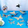 Unicraftale 12Pcs 6 Style Stainless Steel Butterfly Wall  Decoration Pendants STAS-UN0036-52G-3