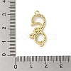 Rack Plating Brass Micro Pave Clear Cubic Zirconia Love Infinity Connector Charms KK-C052-42C-G-3