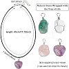 BENECREAT 4Pcs 4 Style Natural Gemstone Wire Wrapped Pendant Necklaces NJEW-BC0001-05-2