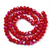 Electroplate Opaque Solid Color Glass Beads Strands EGLA-A034-P6mm-L21-3