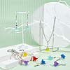 HOBBIESAY 50Pcs 5 Colors Frosted Flower Transparent Acrylic Pendant Decoration HJEW-HY0001-01-4