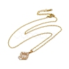 Brass Micro Pave Clear Cubic Zirconia Pendant Necklaces for Women NJEW-E106-07KCG-02-2