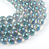 Electroplate Glass Beads Strands EGLA-Q062-10mm-A01-1