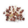 Natural Red Jasper Chips & Pearl Beaded Flower Brooch Pin JEWB-BR00098-02-1