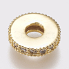 Brass Micro Pave Cubic Zirconia Bead Spacers X-ZIRC-K074-11A-01G-2