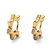 Brass Micro Pave Clear Cubic Zirconia Huggie Hoop Earrings EJEW-H121-11G-1