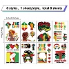 8 Sheets 8 Styles Juneteenth PVC Waterproof Wall Stickers DIY-WH0345-133-2