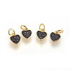 Brass Micro Pave Cubic Zirconia Charms ZIRC-G150-03A-1