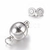Platinum Color Round Brass Magnetic Jewelry End Clasps X-MC022-NF-3