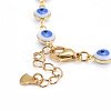 Brass Enamel Evil Eye Link Chain Bracelets & Necklaces Jewelry Sets SJEW-JS01191-7