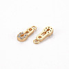 Brass Micro Pave Clear Cubic Zirconia Charms KK-S356-457-NF-2