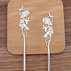 Alloy Flower Hair Sticks for Enamel OHAR-PW0006-12C-1