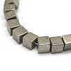Cube Natural Pyrite Beads Strands G-I126-17-3x3mm-3