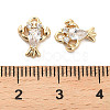 Brass Micro Pave Clear Cubic Zirconia Charms KK-C054-11G-3