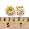 Rack Plating Brass Micro Pave Pink Cubic Zirconia European Beads KK-L215-327G-01-3