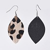 Faux Horsehair Fabric Imitation Leather Dangle Earrings EJEW-JE03701-03-2