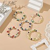 Glass Beads Three Loops Wrap Bracelets BJEW-JB09054-2