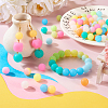 Pandahall 72Pcs 12 Colors Luminous Round Food Grade Silicone Beads SIL-TA0001-38-17