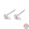 Round 925 Sterling Silver Ear Stud Findings STER-M108-04-1