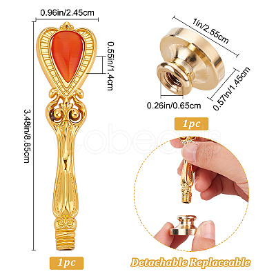 Blank Wax Seal Brass Stamp Head & Alloy Handles DIY-WH0310-03G-1