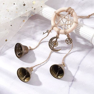 Iron Witch Bells for Door Knob for Protection HJEW-JM02203-1