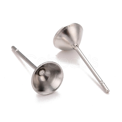 Non-Tarnish 304 Stainless Steel Post Stud Earring Settings STAS-L238-082E-P-1